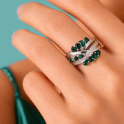 Euna Entwine Emerald Ring